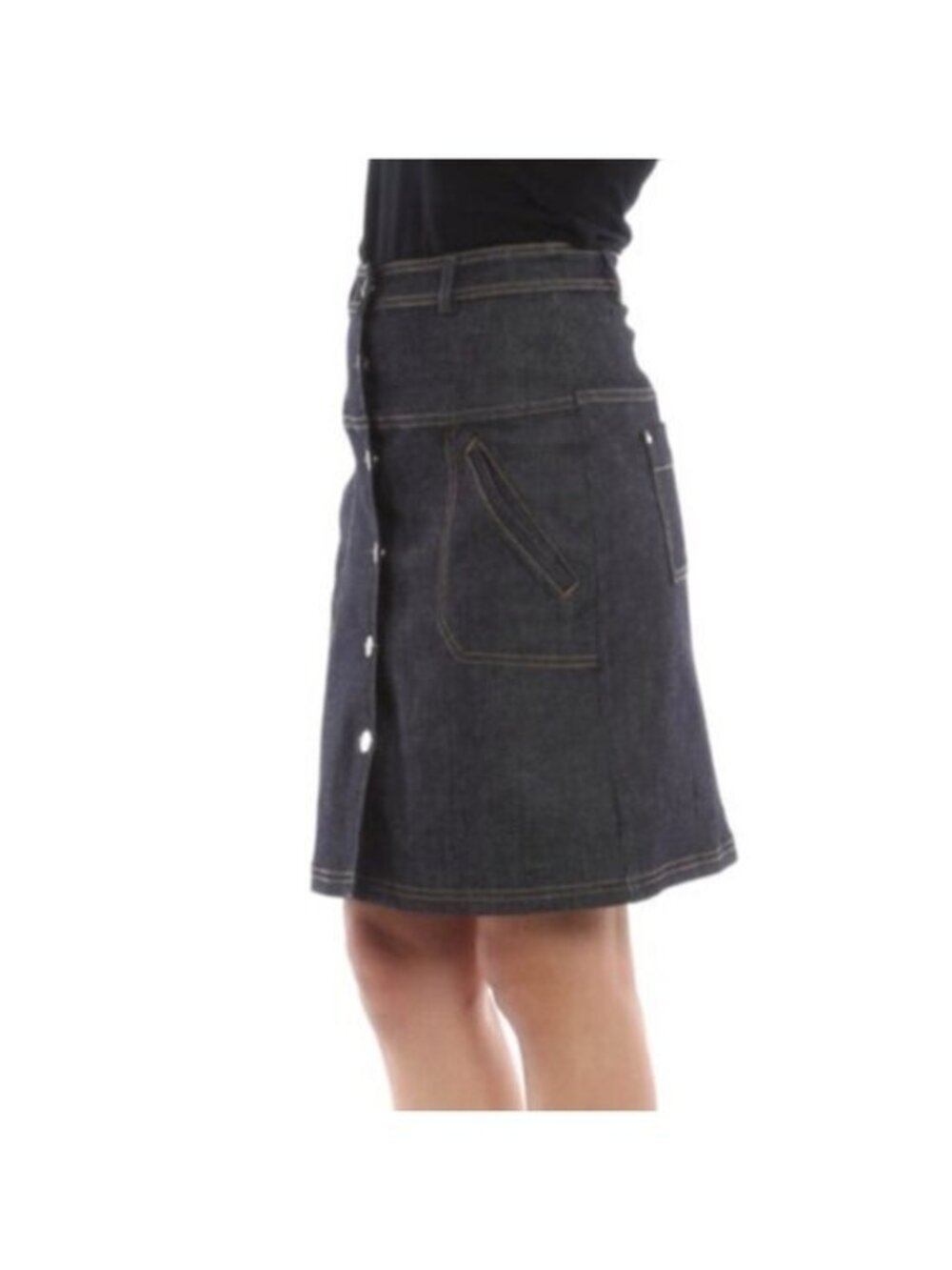 Carven Button Front Denim Skirt